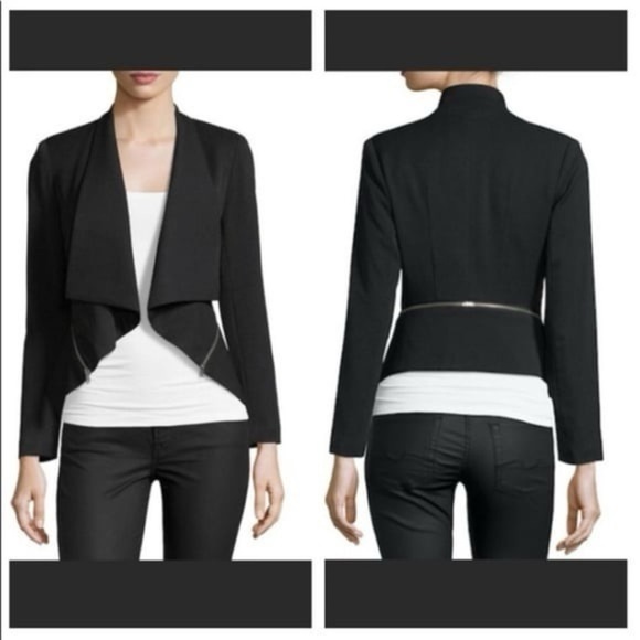 Yumi Kim Lucy Blazer Zipper Detail Wide Lapel Open Front Pockets Size Small - Picture 1 of 10